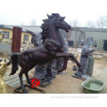 bronze jumping horse sculpture for street decoration